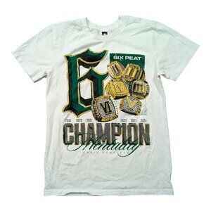 Chris Bumstead 6 Peat Champion Mentality White T-shirt Sz Small AS Colour Staple